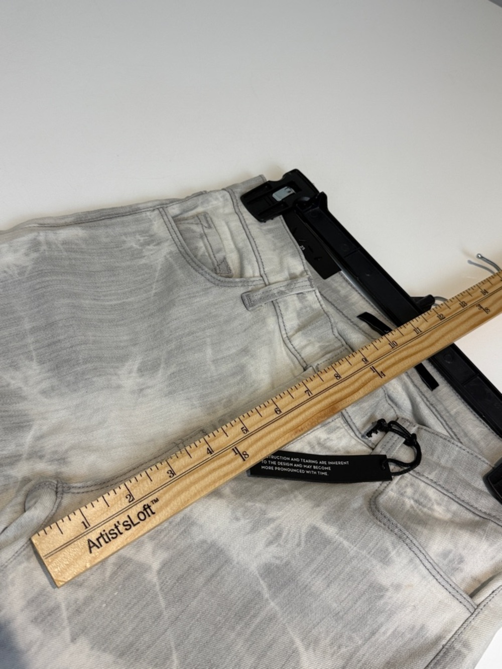 J Brand Mid Rise Rail Grey and White Tie-Dye Distressed Skinny Jeans - Picture 6 of 9